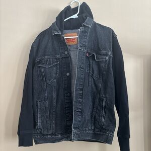 Levi's Gray Denim Jacket with Black Hoodie